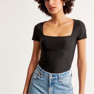 Abercrombie Black Square Neck Tee